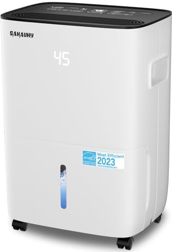 SAHAUHY 120 Pints Dehumidifier for Home Bedroom Garage Basement Stockroom and Large Room Spaces up to 6,200 Sq. Ft with Drain Hose and Water Tank