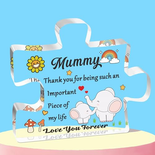 QMVMV Geschenke für Mama Acryl Block Puzzle Mama Geschenke Geburtstag Weihnachten Thanksgiving für Mama