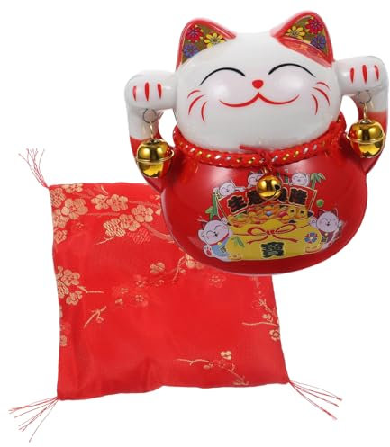 PRETYZOOM Lucky Cat Maneki Neko Katze Geldsparbox Piggy Bank for Adults Spardose für Erwachsene Glückskatzen- - Geldtopf in Form Einer Glückskatze Haushalt Münze
