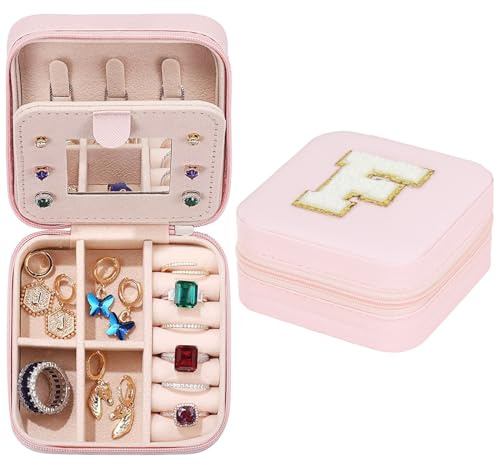 YEJAHY Schmuckkästchen für Mädchen und Damen - Klein, Reise, Schmuckkasten, Organizer Box für Ketten und Schmuck (F)