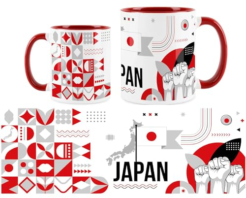 Purely Home Japan Mug - World Travel Asia Holiday Tea/Coffee Gift Ceramic Red Cup