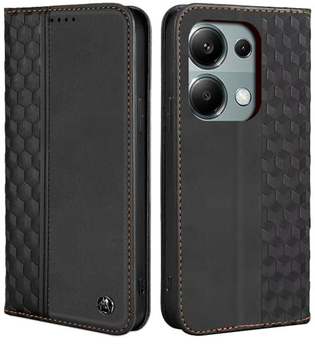 CXTcase Schutzhülle für Xiaomi Redmi Note 13 Pro 4G, Schutzhülle aus PU-Leder, Magnetverschluss, Flip Case für Xiaomi Redmi Note 13 Pro 4G, Schwarz