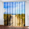 Verdunklungsvorhänge 3D Strandhafer Am Meer Digitaldruck Ösenvorhang 2Er Set 264X220cm (Hxb) Verdunkelungsvorhang Thermo Vorhang Blickdicht Gardinen Wohnzimmer Schlafzimmer Kinderzimmer