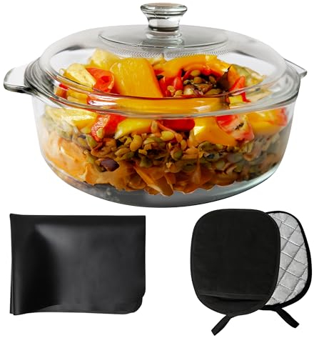 Round Glass Casserole Dish With Lid Oven Safe, Casserole Bowls With Lids, Covered Casserole Dish With Lid, Baking Glass Dish With Lid, Covered Casserole Dishes For Oven, Round Baking Dish With Lid,