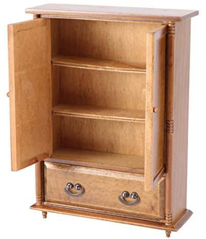 Vaguelly 1Stk Mini-Möbelzubehör Dekoration Schlafzimmer Bedroom Decor Spielzeugmöbel aus Holz Miniaturartikel Spielzeuge Modelle Mini-Hausbedarf Mini-Retro-Kleiderschrank hölzern schmücken