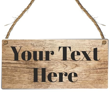 Personalised Hanging House Sign - Gift for Christmas, Anniversary, Wedding, Birthday, Father's Day - Custom Couple Garden Sign - 10 Designs (Acrylic Indoor & Outside Use 19cm x 9cm, Brown)
