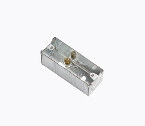1 Gang Architrave Metal Back Box 25mm - Single Pattress Mounting Box for Electrical Sockets - Galvanised Steel Installation