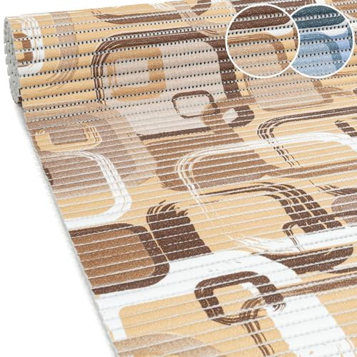 ANRO Weichschaummatte Badematte Badvorleger Schaumstoff Bad Läufer Dusche WC Sauna rutschfest anpassbar Meterware Moderno Braun 200x130cm
