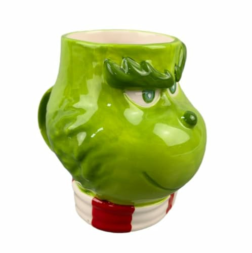 Molinter Grinch Tasse 3D Visage Thé Café Nouveauté Tasse à Café Tasse à Café Cadeau de Noël Décoration (Style 1)