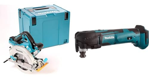 Makita DHS710ZJ Twin 18V (36V) Li-ion LXT 185mm Circular Saw Supplied in a Makpac Case – Batteries and Charger Not Included & DTM51Z Multi-Tool, 18 V,Blue