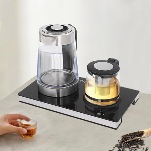 Bollitore elettrico, bollitore elettrico a doppia fiamma, bollitore elettrico in vetro per uffici, hotel, appartamenti e uso domestico, display LCD