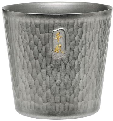 Thous Winds Double Wall Titanium Mug, Thickened 300ml Camping Cup, Anti-scald Camping Coffee Water Mug for Outdoor Hiking Backpacking,10 oz, Bark Grain