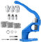 LetCart Maquina De Ojales Metalicos, Prensadora De Ojales, Juego De Prensa Manual con 3 Troqueles Y 1500 Ojales De 6/10/12 Mm Y 3 Perforadores para Tela, Piel, Remaches Botones (Azul)