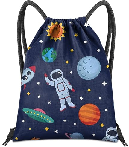 BHAHB Turnbeutel mit Kordelzug, für Fitness, Strand, Schwimmen & Reisen,Stylischer Nette Wasserdicht Sporttasche für Damen Mädchen Herren (Z9-Astronaut)