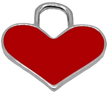 LES FOLIES DI PAOLA GRIECO Anhänger großes rotes Herz aus 925er Silber - Kollektion Hoops, Grande, Aus Sterling Silber Rhodium, Zirkonia, Grande, Aus Sterling Silber Rhodium, Zirkonia