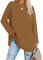 Famulily Oversized Long Sleeve Baseball Tshirt Women's Round Neck Simple Solid Color Tunic Tops Loose Fit (M, Dark Yellow)