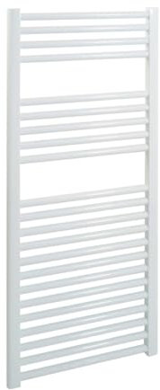 SolAire Bray Straight White Heated Towel Rail/Warmer/Radiator For Central Heating. Round Tube Ladder Design, SolAire, 1200 x 500