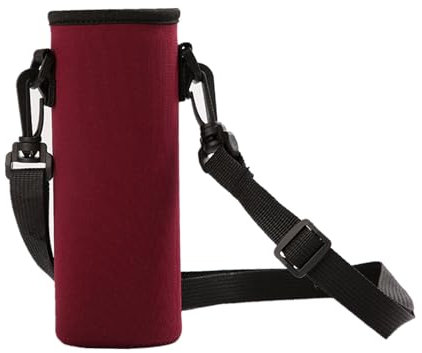 Water Bottle Sleeve Insulator 1500ml Glass Bottle Cover Holder Carrier 50oz with Shoulder Strap Insulated Warm Hands Outdoor (Claret)