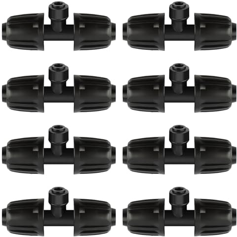 Kalolary 8PCS Raccords D’Irrigation, D'irrigation Goutte à Goutte avec 3 Voies 1/2 vers 1/4, Connecteurs Répartiteurs à Barbes pour Tuyaux 12/16mm à 4/7mm
