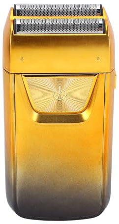Elektrische Folie Clipper, LED Display Keitenträger Trimmer 1200mAh Verstellbarer Kopf Doppelfolien Haarschneider (GOLD)