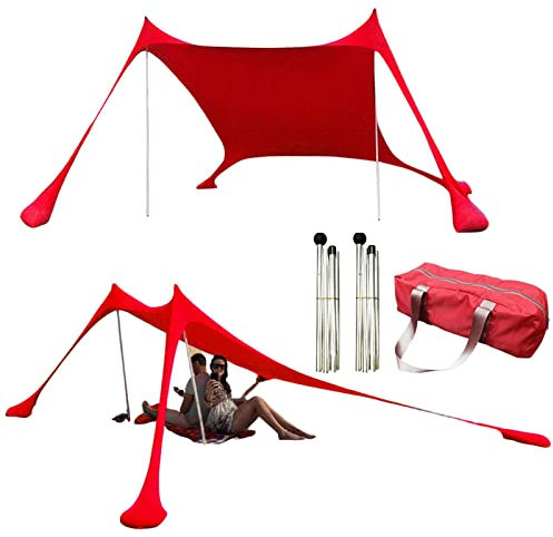 Strandzelt, tragbar, UV-beständig, Sonnenschutz, mit Reisetasche, wasserdicht, für Garten, Camping, Carport, Strand, Urlaub, Sonnenschutz, 210 x 150 x 170 cm
