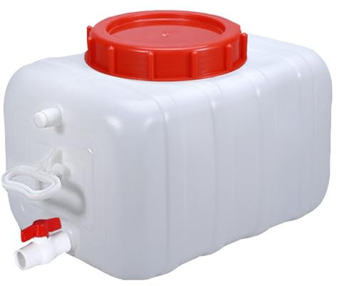 YZRXD Bidon Eau avec Robinet, Grande Capacité Réservoir d'eau en Plastique Jerrican Alimentaire pour Camping-Car, Van, Camping, Cuisine(Size:25L,Color:Blanc)