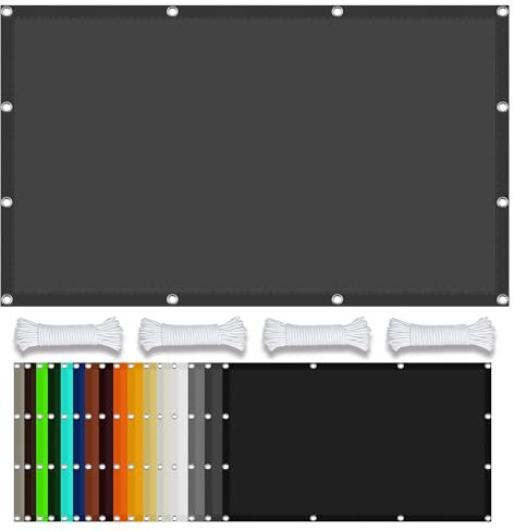 Voile d'ombrage Rectangle 3 x 4 m Une Protection des Rayons UV Toile d'ombrage Pergola avec Corde Libre et Oeillets pour Serre/Jardin/Pergola/Patio Lawn, Gris Foncé