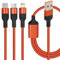 LLFYXM 3-In-1 Usb Splitter Cable 1.2m,Multi Charger Cable With 3 Usb Ports,Fast Charging,Nylon Braided Durable Design For Type-C Devices Such As Mobile Phones, Tablets, Mobile Power Supplies, Etc.