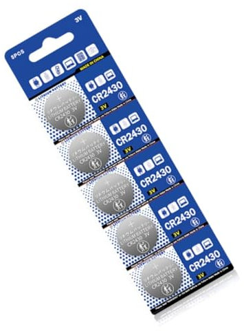 CR2430 CR-2430 DL2430 KL2430 KECR2430 Lithium-Knopfzelle 3 V 270 mAh für Fernbedienungen und Blitzspielzeug, 5 Stück