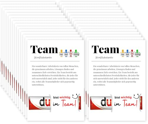 Generisch 30 Stück Team Geschenk Karten Set - Motivation & Wertschätzung im Team - Dankeschön Geschenke Klein für Mitarbeiter - Kreative Geschenke für Kollegen & Büro Arbeit