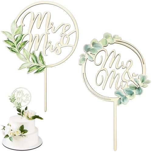 NISENTIA 2 Stück Cake Topper Hochzeit Tortendeko, Mr & Mrs Deko Hochzeit Topp Die Torte, Hochzeitstorte Deko Kuchendeko, Tortenstecker Hochzeitsdeko Torte für Hochzeitstorten Jubiläum Verlobung Antrag