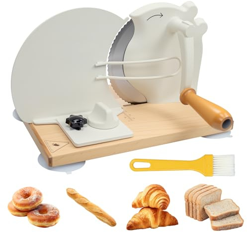 New Upgrade Manual Bread Slicer for Homemade Sourdough Bread,Adjustable Thickness Bread Cutter for Homemade Bread,Hand Crank Bread Slicer with Strong Suction Cup,Perfect for Homemade Bread,Sandwich