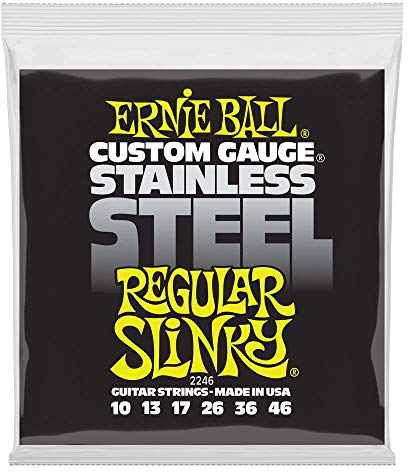 Ernie Ball, Regular Slinky Stainless Steel Wound, Corde per chitarra elettrica, diametro 10-46