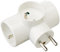 Rallonge Electrique - Prise Electrique - MultIPrise Electrique - Prise MultIPrise - Adaptateur MultIPrise - TrIPlette électrique - Triplite Laterale 3 Socl 2P+T 16A D4.8mm +ECL Blanc Vrac