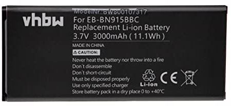 vhbw Akku kompatibel mit Samsung Galaxy Note Edge, Note Edge 4G, SM-N915, SM-N9150, SM-N915A Handy Smartphone Telefon (3000mAh, 3,8V, Li-Ion)