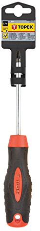 TOPEX Magnetisches Schraubendreher – Kreuzschlitzschraubendreher Chrom-Vanadium-Stahl mit magnetischen Spitze - Professioneller Handwerkzeug Schraubenzieher Schraubenziehgerät Schrauber PZ2 x 100 mm