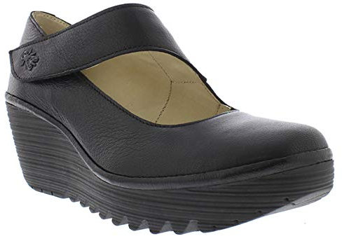 Fly London Women's YASI682FLY Closed Toe Ballet Flats,BLACK,8 UK