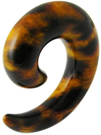 Monster Piercing 12MM Tiger Skin Muster UV Acryl Spirale verjüngt Sich Ohrstecker Piercing