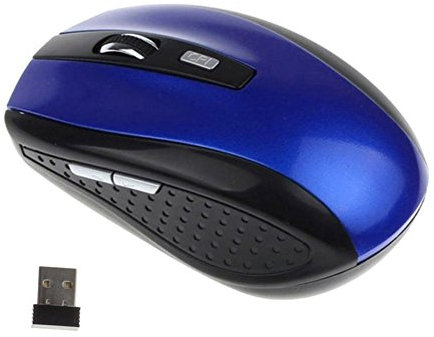 Gemini_mall® Wireless Mouse, 2.4G USB Wireless Mice Optical PC Laptop Notebook Computer Cordless Mouse with Nano Receiver, 6 Buttons, for Windows Mac Linux Vista Macbook Pro Apple iMac (Blue)
