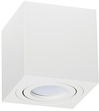 LED Aufbauspot, LED Deckenaufbauleuchte, Aluminium Deckenleuchte Weiss/Silber/Schwarz Quadratisch 82mm x 84mm CUBE (WEISS CUBE)