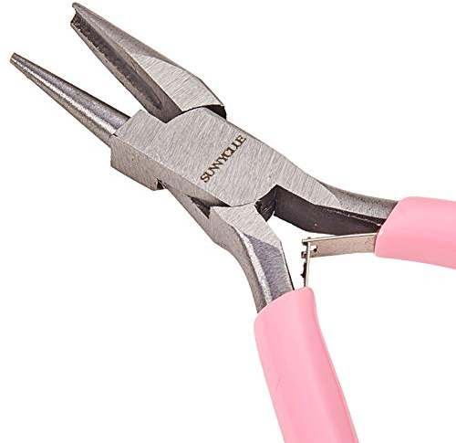 SUNNYCLUE - Pinza concava Arrotondata da 11,4 cm, Mini pinze di precisione per Piegare Fili per creazione di Gioielli e Hobby Fai da Te; Colore: Rosa