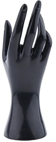 KESOTO Schaufenster Dekohand Präsentationshand Schmuckhand Schmuckhalter Hand (weiblich, 21.5cm) als Ring, Armband, Handschuhe Display Halter Hand - Schwarz