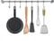 NACTECH Colgador de Utensilios de Cocina Barra Cocina Utensilios con 7 Ganchos Movible Colgador de Acero Inoxidable para Utensilios Cocina Olla Sartén 40cm