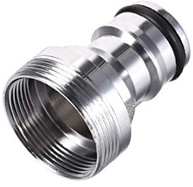 sourcing map Wasserhahn Zapfhahn Schnellverbinder Gewinde Sockel Adapter Beschlag Schlauchleitung für Waschmaschine Geschirrspüler Messing Chrom fertig M22 M24 UNF