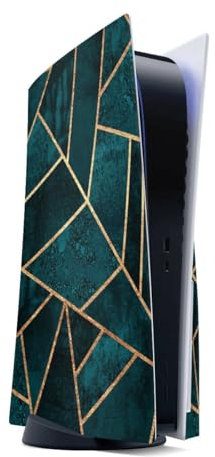 DeinDesign Skin kompatibel mit Sony Playstation 5 Disc Edition Folie Sticker Stein Gold & Kupfer Elisabeth Fredriksson