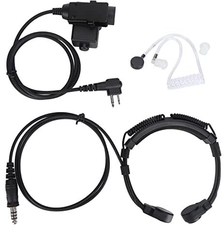 Cuifati U94 PTT Universal Walkie-talkie Adapter, 2 Pin 7.1mm Headset System Adapter, Push to Talk for Two Way Radios, Black