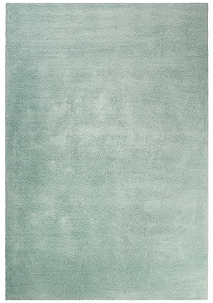 Wecon Home Kuschelig weicher Esprit Hochflor Teppich, bestens geeignet fürs Wohnzimmer, Schlafzimmer und Kinderzimmer LOFT(80 x 150 cm, grün)