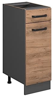 Vicco Küchenunterschrank R-Line, Goldkraft Eiche/Anthrazit, 30 cm ohne Arbeitsplatte