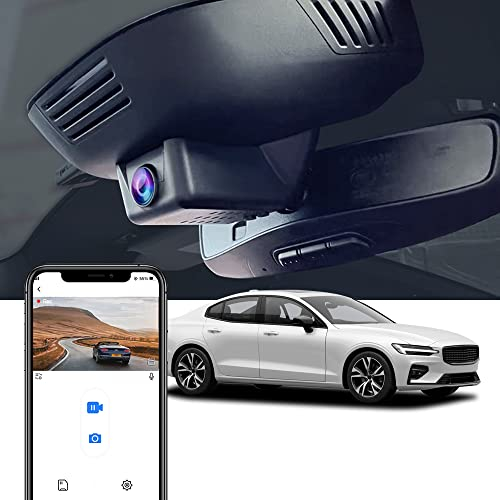 Fitcamx 4K Dashcam für Volvo 2023-2025 S60 V60 B5 B6 T5 T8 (Model B), OEM 2160P UHD Video WiFi, Loop-Aufnahme, G-Sensor, Nachtsicht, WDR Mit Akku, Plug&Play, 64 GB-Karte
