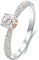 Ayoiow Trauring Damen, Weißgold 750 Ring Verlobungsring mit Rund Natürlicher Diamant 0.4ct Ringe Weiß Größe 62 (19.7)
